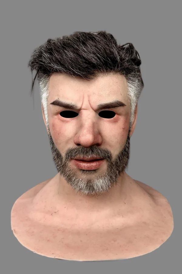 JIAMUSI REALISTIC SILICONE MALE MASK FULL HEAD HUMAN FACE COSTUME FOR COSPLAY, FILM & PRANKS
