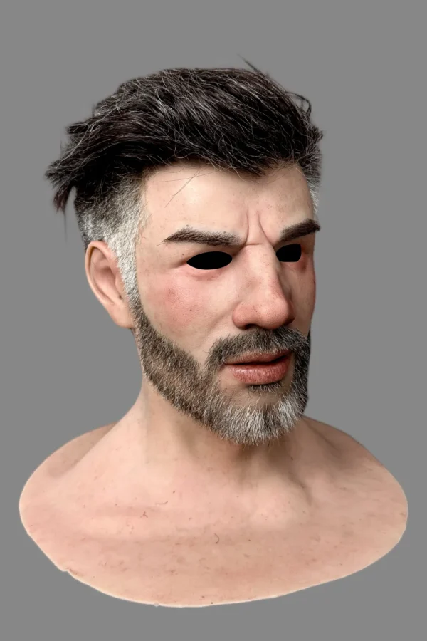 JIAMUSI REALISTIC SILICONE MALE MASK FULL HEAD HUMAN FACE COSTUME FOR COSPLAY, FILM & PRANKS - Image 2